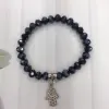Fashionable, individual and mysterious sapphire blue crystal bracelet, versatile for both men and women, couple and student jewelry details Picture